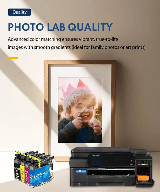 Alt view image 6 of 7 - LC103XL LC103 103 Ink Cartridges Replacement for Brother LC103 XL LC103 LC101XL Ink Work with MFC-J870DW MFC-J6920DW MFC-J6520DW MFC-J450DW MFC-J470DW (1 Black, 1 Cyan, 1 Magenta, 1 Yellow 4 Pack)