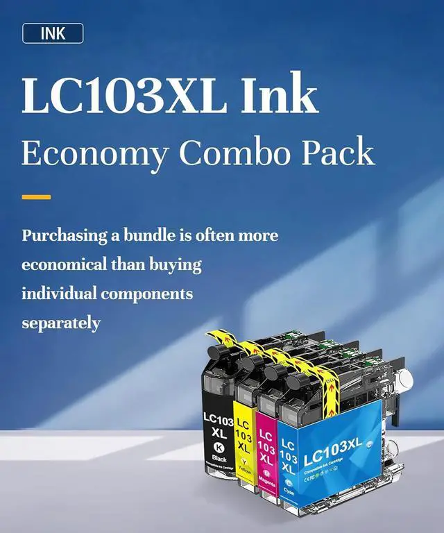 Alt view image 7 of 7 - LC103XL LC103 103 Ink Cartridges Replacement for Brother LC103 XL LC103 LC101XL Ink Work with MFC-J870DW MFC-J6920DW MFC-J6520DW MFC-J450DW MFC-J470DW (1 Black, 1 Cyan, 1 Magenta, 1 Yellow 4 Pack)