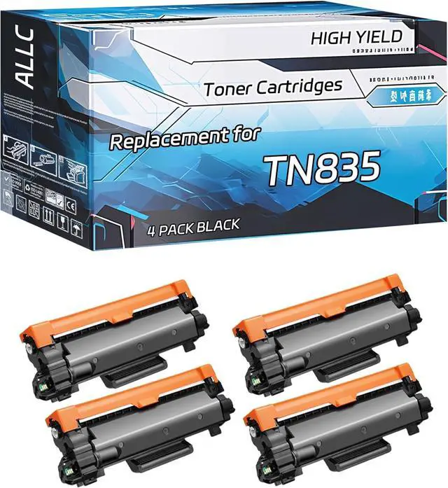 Main image of ALLC Compatible for Brother TN835 Toner Cartridges Work for Brother HL-L2865DW MFC-L2980DW Printers, with Chip, High Yield 6000 Pages, Clear Printing (4 Pack Black)