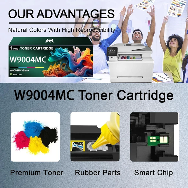 Alt view image 4 of 7 - W9004MC Toner Cartridge for HP W9004MC Black Toner Cartridges Work for HP E60155dn E60165dn E60175dn E60055dn E60065dn E60065x E62565 Printer