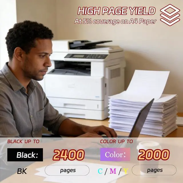 Alt view image 3 of 7 - 006R04677 Toner Cartridge Compatible for Xerox C410 VersaLink C415 Printers, Accurate Imaging Rich Color, High Yield 2400 Pages (1 Pack Yellow)