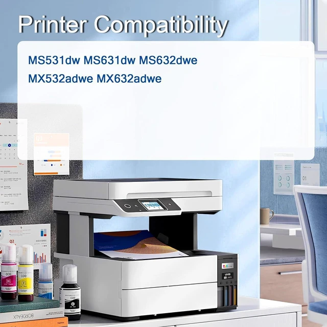 Alt view image 4 of 7 - 66S1000 High Yield Black Toner Cartridges with Smart Chip Compatible for Lexmark MS531dw MS631dw MS632dwe MX532adwe MX632adwe