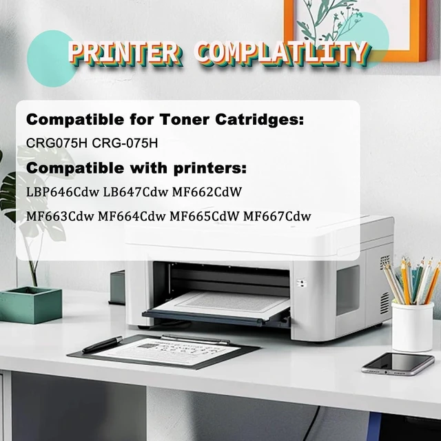 Alt view image 2 of 7 - CRG-075H Toner Cartridge Compatible for Canon Magenta Toner Cartridges Work for Canon imageCLASS LBP646Cdw LB647Cdw MF662CdW MF663Cdw Printers