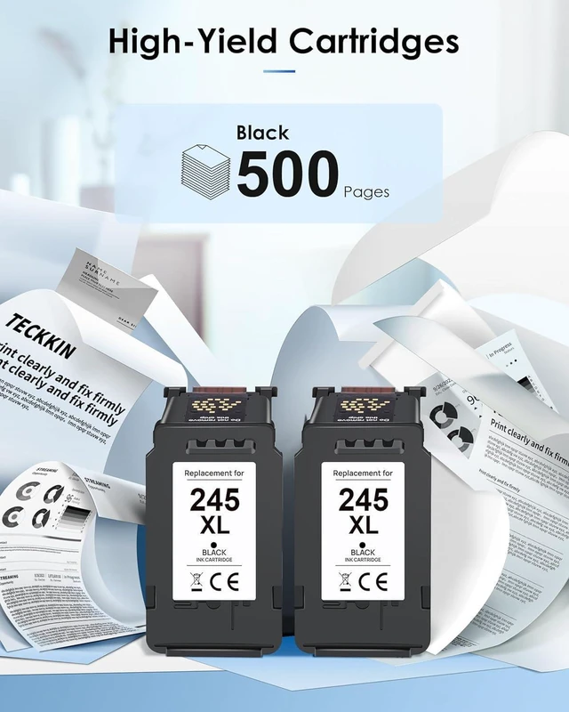Alt view image 3 of 7 - 245XL Black Ink Cartridge 2 Pack Compatible Replacement for 245XL Black Ink PG-245XL PG245 PG245XL for TS3420 MX492 TS3120 TR4520 TR4527 MX490 MG2525 MG2920 TS3320 TS3100 MG3020 Printer