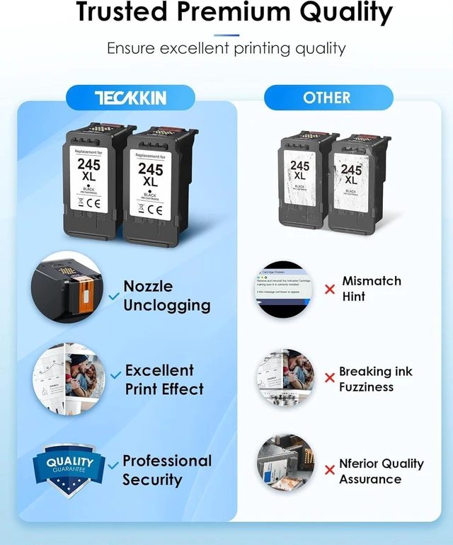 Alt view image 6 of 7 - 245XL Black Ink Cartridge 2 Pack Compatible Replacement for 245XL Black Ink PG-245XL PG245 PG245XL for TS3420 MX492 TS3120 TR4520 TR4527 MX490 MG2525 MG2920 TS3320 TS3100 MG3020 Printer
