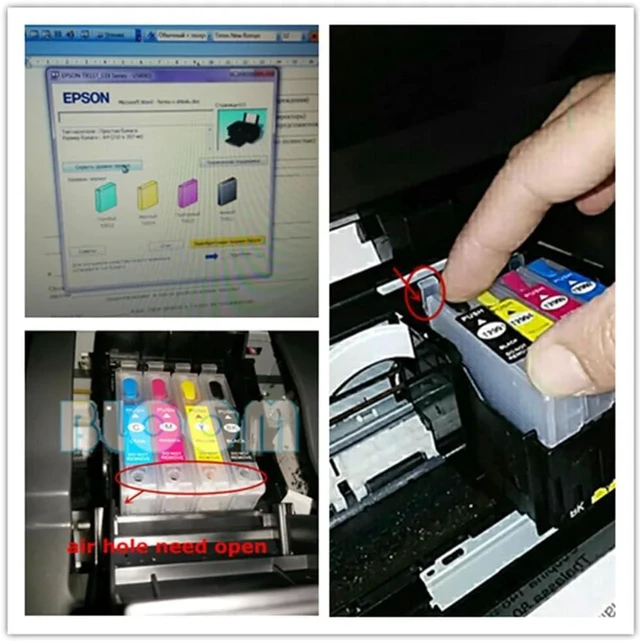Alt view image 2 of 6 - Refillable Ink Cartridges Compatible with T0481 T0482 T0483 T0484 T0485 T0486 Compatible with Stylus Photo RX500 RX600 R300 R300M R200 R220 R320 R340 RX620