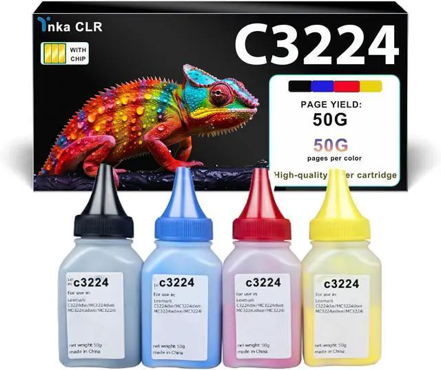 Main image of C3224 C3226 Printer Toner Powder Compatible for Lexmark 3224 3326 MC3224adwe MC3326adwe C3224dw MC3224dwe MFP Laser Printer Cartridge Refill for lexmark C3210K0 C3210C0 C3210M0 C3210Y04pk