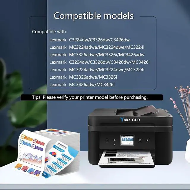 Alt view image 2 of 7 - C3224 C3226 Printer Toner Powder Compatible for Lexmark 3224 3326 MC3224adwe MC3326adwe C3224dw MC3224dwe MFP Laser Printer Cartridge Refill for lexmark C3210K0 C3210C0 C3210M0 C3210Y04pk