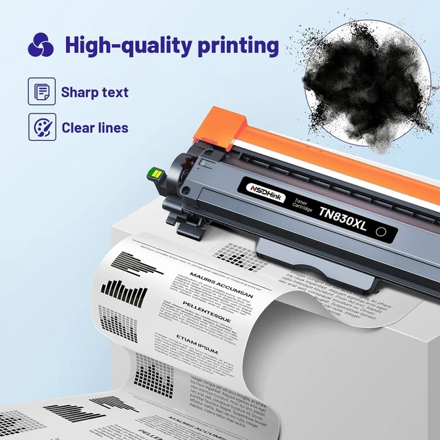 Alt view image 5 of 6 - (with Chip) TN830XL TN-830XL Toner Cartridges Compatible Replacement for Brotner TN830XL TN830 XL Black Toner for HL-L2460DW DCP-L2640DW HL-L2400D HL-L2405W MFC-L2820DW Toner Printer, 4-Pack
