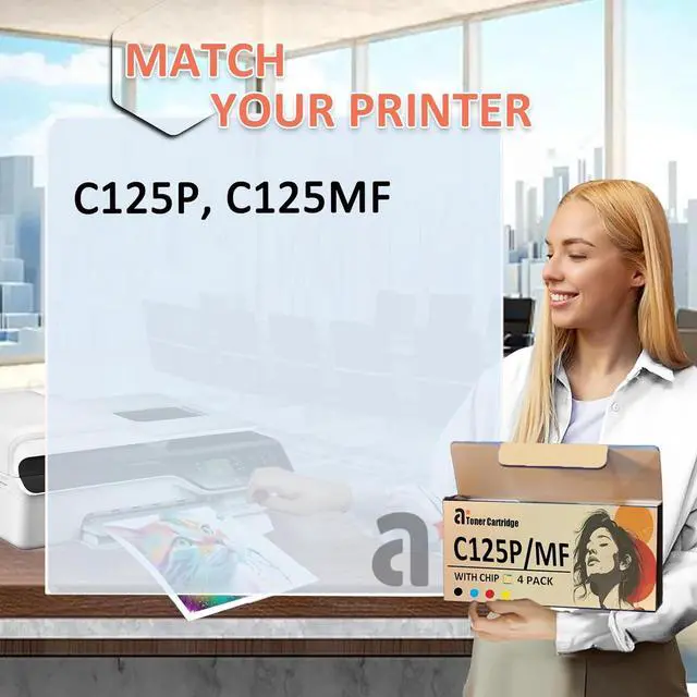 Alt view image 2 of 7 - C125P/MF Toner Cartridges for Ricoh C125P/MF 434060 434061 434062 434063 Toner Cartridge Compatible for Ricoh C125P C125MF Printers 1 Cyan