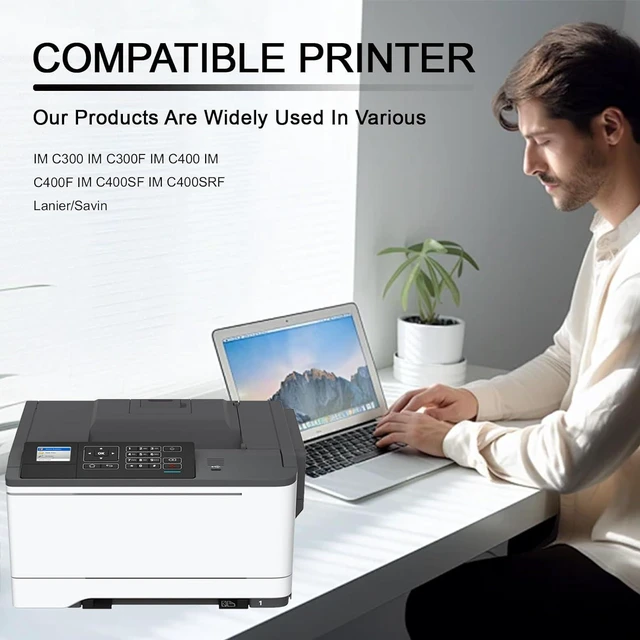Alt view image 2 of 7 - IMC300 Toner Cartridges Compatible for Ricoh 842378 842379 842380 842381 Toner Cartridge Replacement for Ricoh IMC300 IMC300F IMC400F IMC400SF Printer
