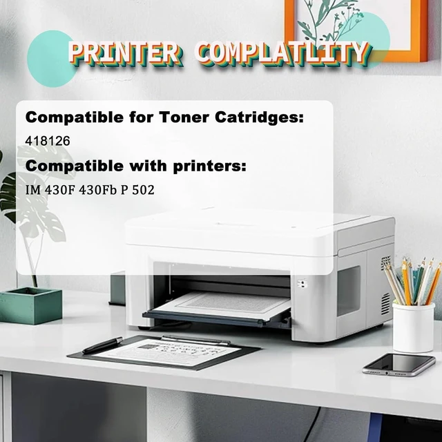 Alt view image 2 of 7 - IM 430 Toner Cartridge Compatible for Ricoh 418126 Toner Cartridges Work for Ricoh IM 430F 430Fb P 502 Printers