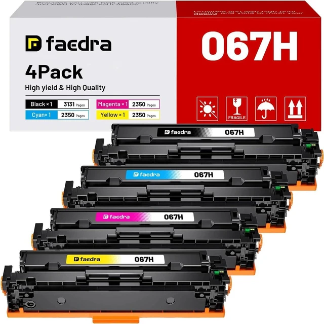 Main image of 067H Toner Cartridges Set (with Chip) Replacement for Canon 067H 067 CRG-067 Toner Cartridges for Canon imageCLASS LBP632Cdw LBP633Cdw MF653Cdw MF654Cdw MF656Cdw Toner, 4-Pack