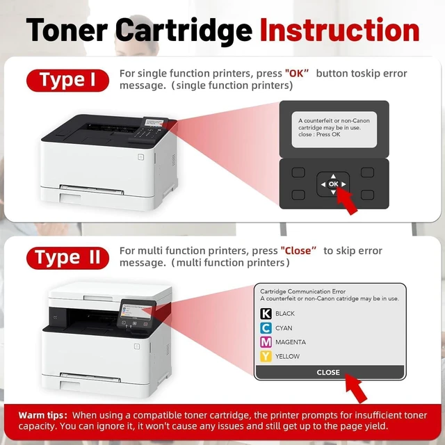 Alt view image 5 of 7 - 067H Toner Cartridges Set (with Chip) Replacement for Canon 067H 067 CRG-067 Toner Cartridges for Canon imageCLASS LBP632Cdw LBP633Cdw MF653Cdw MF654Cdw MF656Cdw Toner, 4-Pack