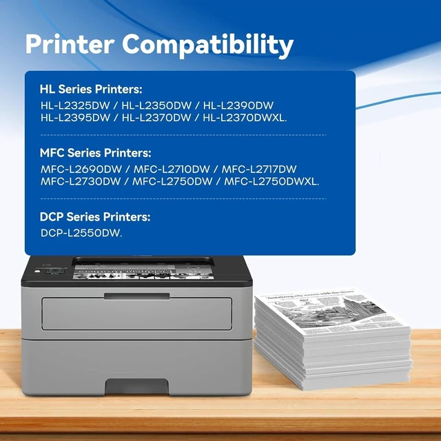 Alt view image 2 of 7 - TN760 High Yield Toner Cartridges Replacement for TN 760 TN-760 TN730 Toner Compatible with MFC-2710DW HL-L2395DW DCP-L2550DW HL-L2370DW HL-L2690DW HL-L2390DW MFC-L2750DW Printers(4 Pack)