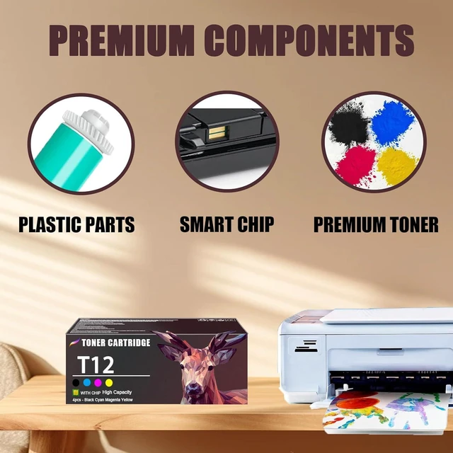 Alt view image 4 of 7 - T12 Toner Cartridge Compatible for Canon T12 5096C006 Magenta Toner Cartridge Work for Canon C1333i C1333iF C1333P MF1333C Printers