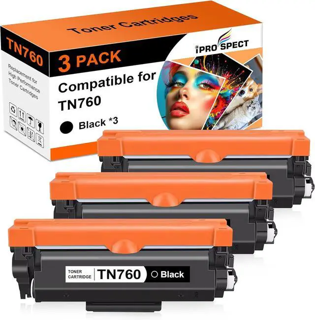 Main image of Compatible Toner Cartridge Replacement for Brother TN760 TN-760 TN730 with HL-L2350DW HL-L2370DW MFC-L2750DW DCP-L2550DW Printer (Black 3 Pack)