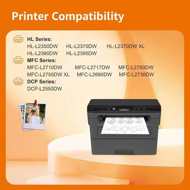 Alt view image 3 of 7 - Compatible Toner Cartridge Replacement for Brother TN760 TN-760 TN730 with HL-L2350DW HL-L2370DW MFC-L2750DW DCP-L2550DW Printer (Black 3 Pack)