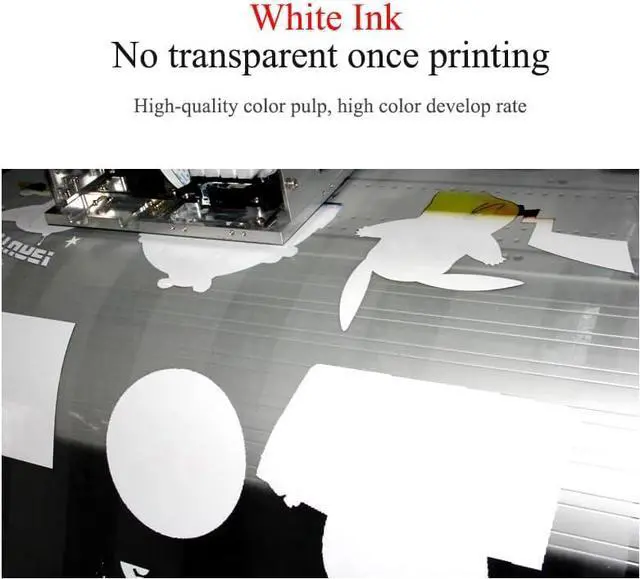 Alt view image 2 of 6 - DTF Printer Ink, Perfect for Cotton, Polyester to Leather, Denim, and Athletic mesh CMYK+2W, 500ml*6