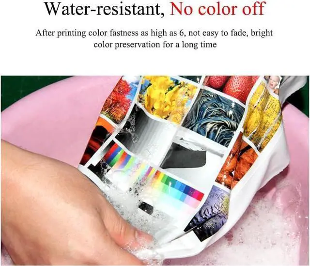 Alt view image 5 of 6 - DTF Printer Ink, Perfect for Cotton, Polyester to Leather, Denim, and Athletic mesh CMYK+2W, 500ml*6