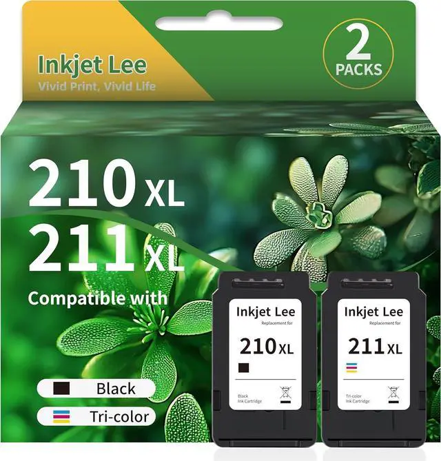 Main image of 210XL 211XL Replacement for Canon 210 211XL Ink PG210 CL211 Ink Cartridges for Pixma MP240 MP250 MP270 MP280 MP480 MP490 MP495 MX320 MX330 MX340 MX350 MX410 MX420 Printer,2 Pack (Black, Tri-Color)