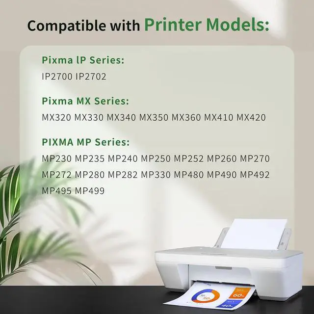 Alt view image 2 of 7 - 210XL 211XL Replacement for Canon 210 211XL Ink PG210 CL211 Ink Cartridges for Pixma MP240 MP250 MP270 MP280 MP480 MP490 MP495 MX320 MX330 MX340 MX350 MX410 MX420 Printer,2 Pack (Black, Tri-Color)