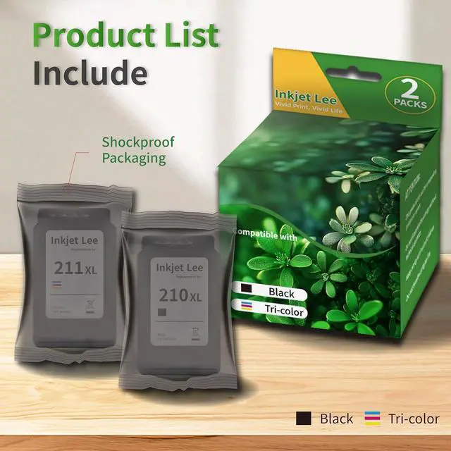 Alt view image 5 of 7 - 210XL 211XL Replacement for Canon 210 211XL Ink PG210 CL211 Ink Cartridges for Pixma MP240 MP250 MP270 MP280 MP480 MP490 MP495 MX320 MX330 MX340 MX350 MX410 MX420 Printer,2 Pack (Black, Tri-Color)
