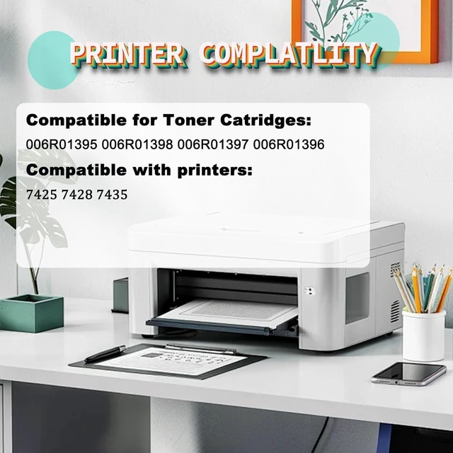 Alt view image 2 of 7 - 7425 7435 Toner Cartridge Compatible for Xerox 7425 7435 006r01398 Cyan Toner Cartridges Work for Xerox WorkCentre 7425 7428 7435 Printers