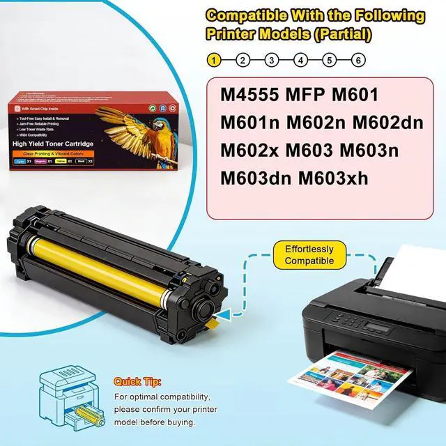 Alt view image 2 of 7 - Compatible Toner Cartridge 90A CE390A, for HP M4555 MFP M601 M601n M602n M602dn M602x M603 M603n M603dn M603xh Printers, 10,500 Page Yield 1-Pack