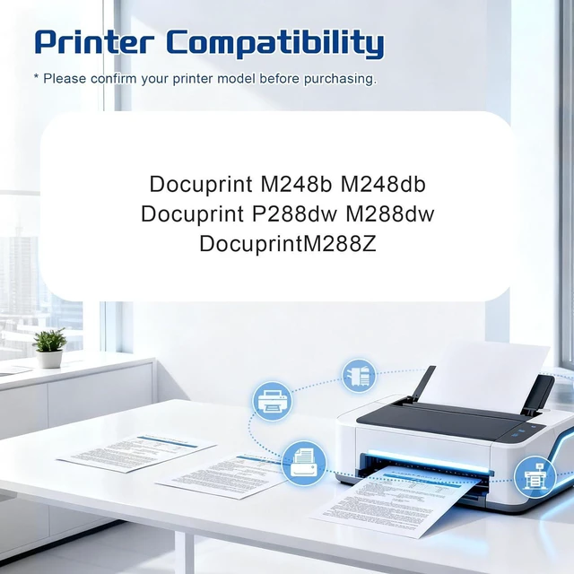 Alt view image 2 of 7 - M248T Toner Cartridge Compatible for Xerox CT202879 CT202880 Toner to Work with Docuprint M248b M248db Docuprint P288dw M288dw Docuprint M288Z Printers 2sets