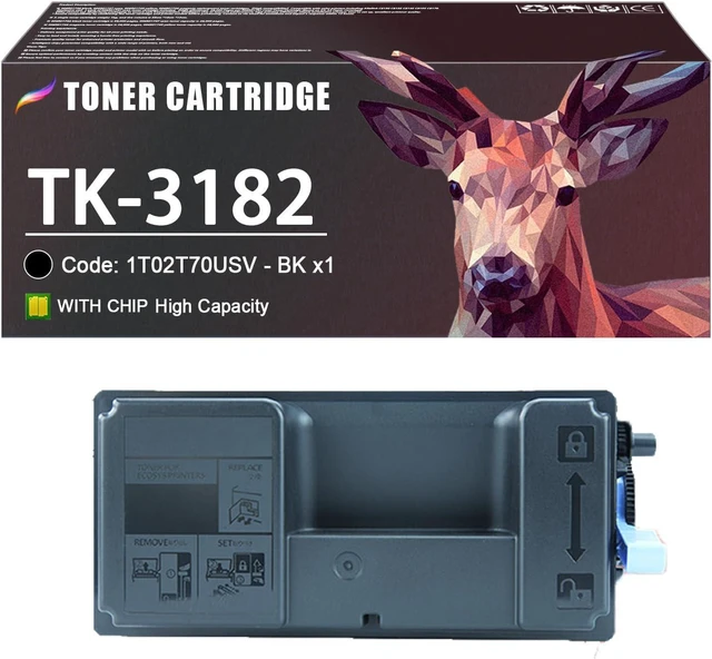 Main image of TK3182 Toner Cartridge Compatible for Kyocera TK-3182 TK-3182K 1T02T70USV Toner Cartridges Work for Kyocera Ecosys P3055dn P3155dn M3655idn Printers