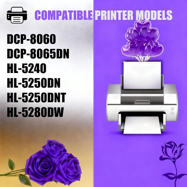 Alt view image 2 of 7 - TN580 TN-580 Toner Cartridge Compatible for Brother DCP-8060 DCP-8065DN HL-5240 HL-5250DN HL-5250DNT HL-5280DW Printers, High Yield 3000 Pages, Vivid Colors and Clear Printing (1 Pack Black)