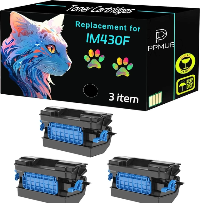 Main image of High Yield IM430F Toner Cartridges Compatible for Ricoh 419078 418126 418-126 IM 430F P 502 IM 430FSE Printers, Clearly Print (3 Pack Black)