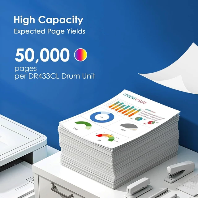 Alt view image 3 of 6 - DR433CL Drum Unit (Not Toner) High Yield Replacement for Brother DR-433CL DR 433 CL HL-L8260CDW HL-L8360CDW MFC-L8900CDW MFC-L8610CDW MFC-L8690CDW MFC-L8905CDW MFC-L9570CDW Printer (1-Pack