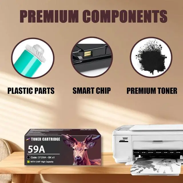 Alt view image 3 of 7 - 59A Toner Cartridge Compatible for HP 59A CF259A Toner Cartridges Work for HP Pro MFP M428dw M428fdn M428fdw M404dw M404dn M404n M304 Printers
