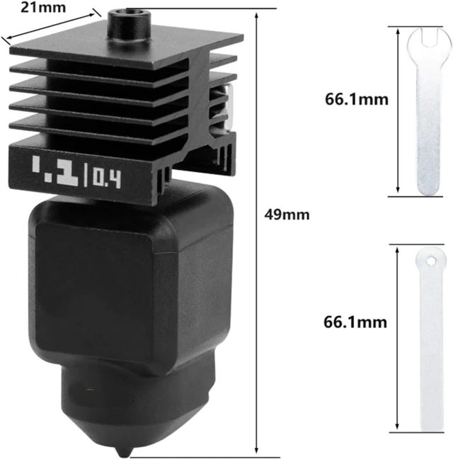 Alt view image 2 of 2 - Printer Parts & Accessories, Compatible with Bambu Lab P2S Hotend High Flow 0.4 0.6 0.8mm P2S Nozzle H2S H2D Hotend Kit(0.6mm)