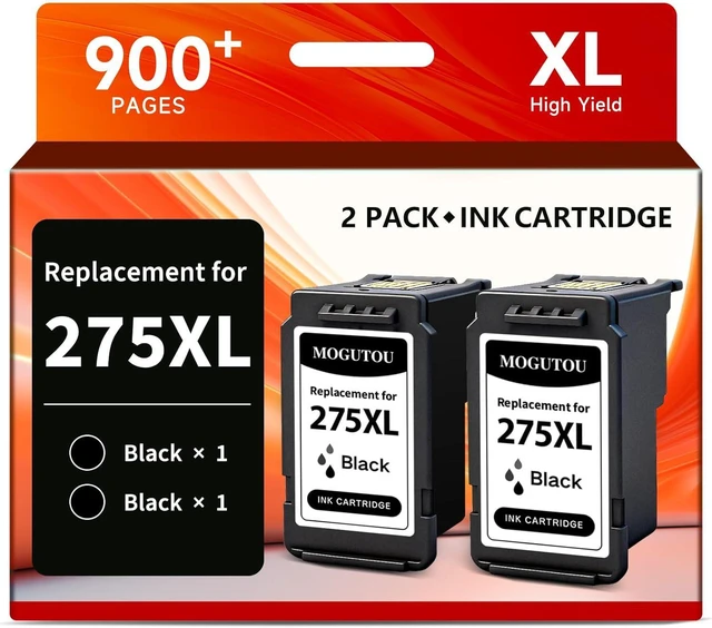 Main image of 275XL Ink Cartridges for Canon Printers Replacement for Canon PG275XL 275XL Black Ink Cartridge 275 PG275 XL High Yield for TS3500 TS3520 TS3522 TS3720 TS3722 TR4720 TR4700 TR4722 Printers (2 Black)