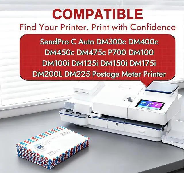 Alt view image 2 of 7 - 793-5 Red Ink Cartridge 2-Pack, Compatible with Pitney Bowes SendPro C200 C300 C400 C425, DM100i DM125i DM200L Postage Meters, 35ml Replacement Fluorescent Red Ink