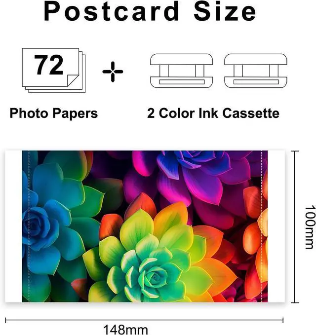 Alt view image 3 of 6 - KP-108IN Ink Cartridge compatible with Canon Selphy series ink and photo paper, includes 72 sheets of 4x6-inch glossy photo paper and 2 ink cartridge. For Selphy CP1500/CP1300/CP1200/CP1000/CP910