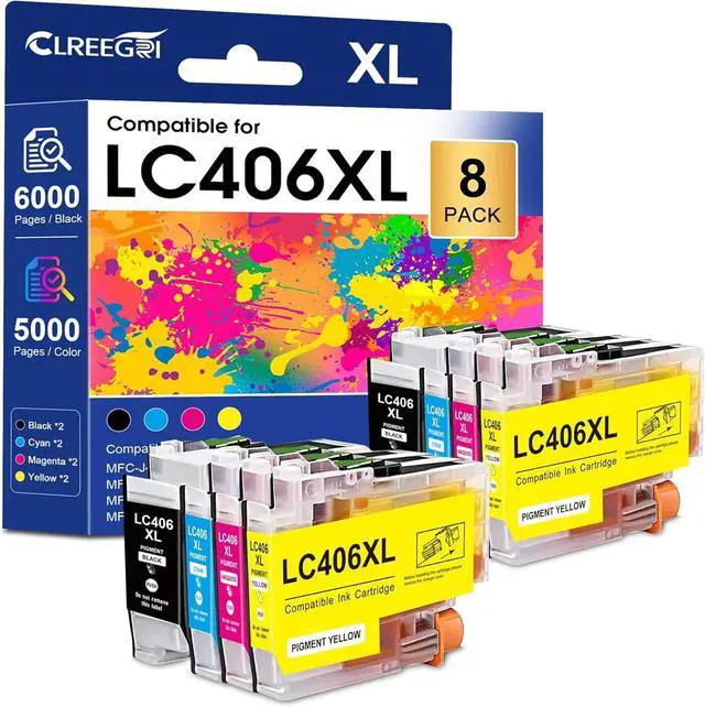 Main image of Compatible LC406 LC406XL Ink Cartridges for Brother Printer LC 406XL for MFC-J4335DW MFC-J5855DW MFC-J6555DW MFC-J4535DW MFC-J6955DW MFC-J4345DW MFC-J5955DW - 8 Pack High Yields LC 406