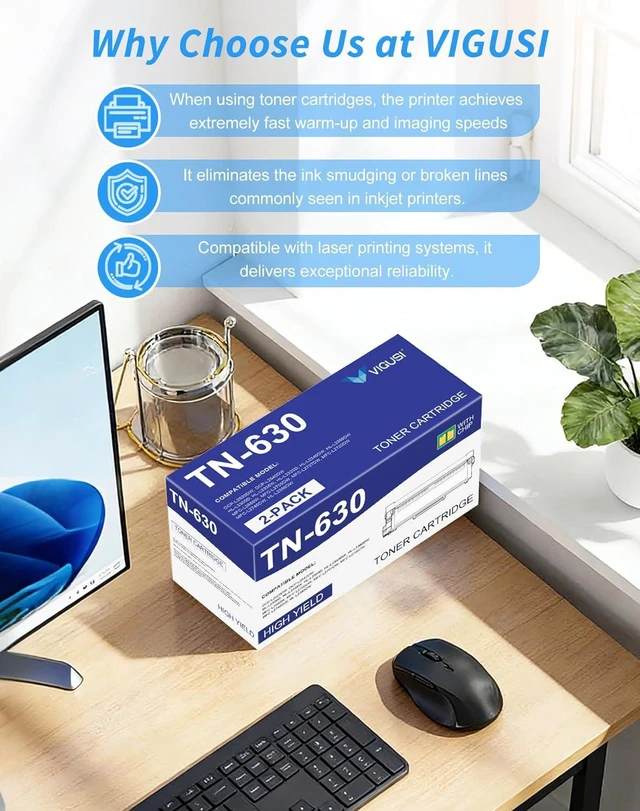 Alt view image 6 of 7 - TN630 TN660 Black Toner Cartridge Compatible TN 660 TN-660 TN-630 TN 630 Replacement for Brother TN 630 660 Toner Cartridge HL-L2300D HL-L2360DW MFC-L2740DW MFC-L2700DWR DCP-L2540DN Printer (2Pack)