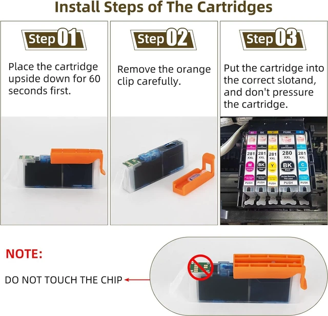 Alt view image 3 of 4 - 280XL 281XL PGI-280XXL CLI-281XXL Ink Cartridges Compatible with Canon PIXMA Printers TS702 TS702a TR8620 TR8620a TR7520 TS6320 TS9520a