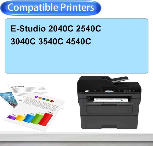 Alt view image 2 of 7 - T-FC25 Toner Cartridges Replacement for Toshiba T-FC25-K T-FC25-C T-FC25-M T-FC25-Y, Work for Toshiba E-Studio 2040C 2540C 3040C 3540C 4540C Printers, 1 Set