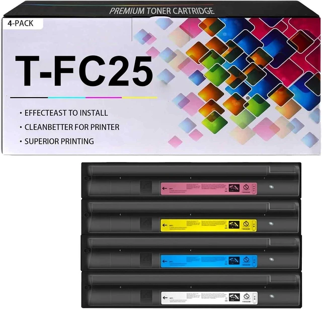 Main image of T-FC25 Toner Cartridges Replacement for Toshiba T-FC25-K T-FC25-C T-FC25-M T-FC25-Y, Work for Toshiba E-Studio 2040C 2540C 3040C 3540C 4540C Printers, 1 Set