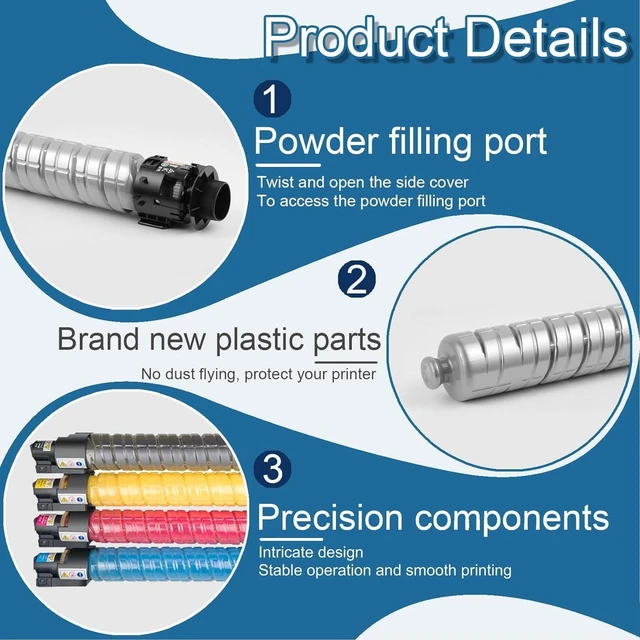 Alt view image 4 of 7 - MP C406 Toner Cartridge Compatible for Ricoh MP C406 C306 C307 C407 842093 Magenta Toner Cartridges Work for Ricoh MP C306 MP C307 MP C406 Printers