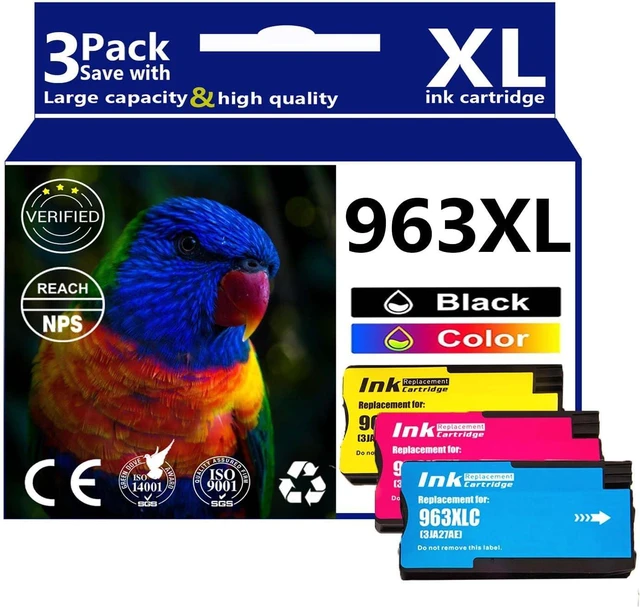 Main image of 963XL Ink Cartridges Replacement for HP 963 Ink Cartridges Compatible for HP OfficeJet Pro 9010 9012 9013 9014 9015 OfficeJet Pro 9020 9022 9023 9025 9026 All-in-One Printers,963XL Colors×3