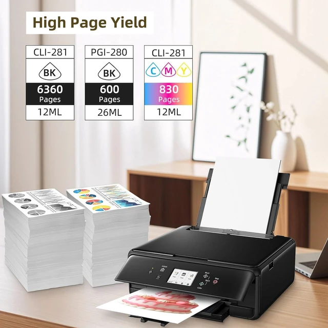 Alt view image 4 of 4 - 280XL 281XL PGI-280XXL CLI-281XXL Ink Cartridges Compatible with Canon PIXMA Printers TS702 TS702a TR8620 TR8620a TR7520 TS6320 TS9520a