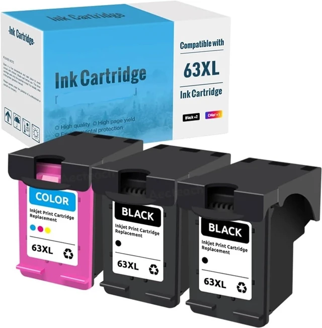 Alt view image 2 of 5 - Remanufactured Ink Cartridge,Compatible for HP 63 63XL,Compatible for HP OfficeJet 3830 3831 3832 3833 3834 4650 4652 4654 4655 5220 5230(2Set)