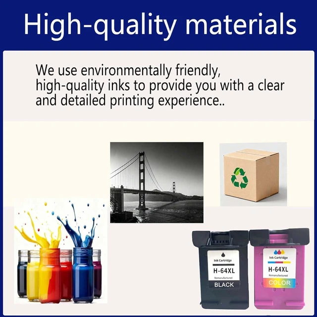 Alt view image 6 of 7 - 64XL Ink Cartridges Replacement for HP 64 Ink Cartridges Compatible for HP Deskjet Envy 6252 6255 7158 7164 7855 7864 7800 7820 Printers,64XL 1Color
