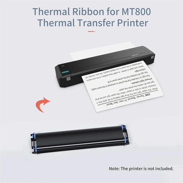 Alt view image 2 of 4 - Compatible for HPRT MT800 Portable A4 Printer | 2/4 Rolls Thermal Transfer Ribbon with RFID Function for Document Printing(4 Rolls)